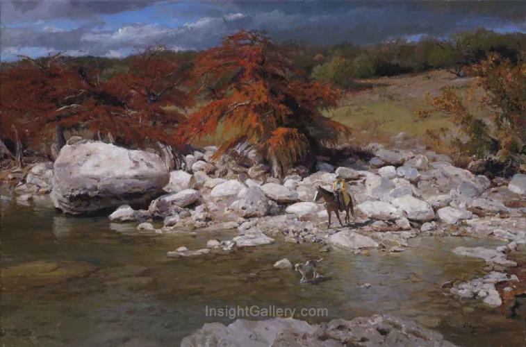 Crossing the Pedernales ~ Numbered Giclee by James Robinson (1944-2015)